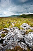 Limestone rock formations, Black mountain, Brecon Beacons national park, Wales