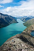 Lake Gjende viewed from Besseggen ridge, Jotunheimen national park, Norway