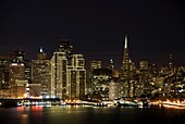 San Francisco at night with Chistmas lights, California, USA