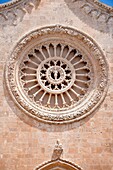 The 15th century rose window of the cathedral of Ostuni, Puglia, South Italy