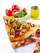 cook, cooked, cuisine, eatable, eating, food, Italian, Italy, oven, pizza, Prepared food, recipe, Studio shot, tradition, traditional, vertical, YL2-1201877, AGEFOTOSTOCK