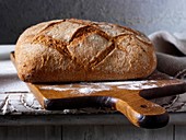 Artisan organic wholemeal bread loaf