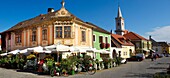 Buildings on the main square, Rust Hungarian: Ruszt on the Neusiedler See, Burgenland, Austria