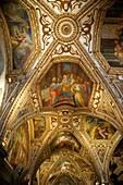 The Spainsih Baroque sytle chapel roof of The Amalfi Cathedral, Italy