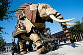 France, Pays de la Loire province, Departement of Loire Atlantique 44, Nantes  The Elephant machine of the Feydeau island which has been inspired by the novels of Jules Verne, famous french writer born in Nantes This Elephant is today an attraction for