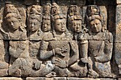 Indonesia, Java, Borobudur Temple, sculpture, stone carving, relief, detail