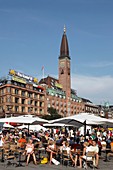 Denmark, Copenhagen, City Hall Square, people, cafe, Palace Hotel