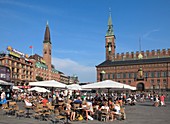 Denmark, Copenhagen, City Hall Square, people