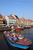 Denmark, Copenhagen, Nyhavn canalside leisure area