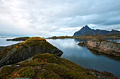 Landscape of the Lofoten islands in Autumn, Austvagoy, Nordland, Norway, Scandinavia, Europe