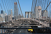 Car Crossing the Brooklyn Bridge, New York City, New York State, United States