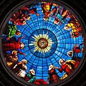 The Cupola, Stained Glass Representing the Mystery of Pentecost, Painted By Roussel After a Pattern By Lariviere, Royal Chapel of Saint-Louis De Dreux, the Mausoleum of King Louis-Philippe and Burial Place of the Orleans Family, Eure-Et-Loir (28), France