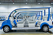 Electric Vehicles in a Warehouse, Shanghai, China