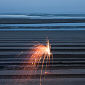 Sparkler on the Beach, Ocean Park, WA, USA