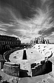Tunisia, Roman amphitheatre of El Djem, b&w