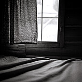 Window and Curtain by Bed