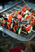 Grilled Vegetable Kebabs on Skewers