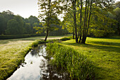 Canal in the palace gardens, Ludwigslust castle, Ludwigslust, Mecklenburg Western-Pomerania, Germany