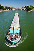 France, Paris, barge on the Seine river