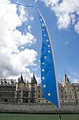 France, Paris, Paris-Plage, EU flag