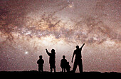 Family looking at Milky Way