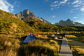 Chile, Patagonia, Torres del Paine National Park, Paine Grande, tent camp