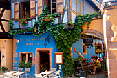 France, Alsace, Haut-Rhin, Riquewihr, general de Gaulle street, cafe