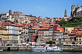 Portugal, Douro, Porto, Ribeira district skyline, Douro river