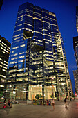 Canada, Ontario, Toronto, downtown night street scene, skyscraper