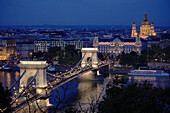 Hungary, Budapest, Chain Bridge, Gresham Palace, Basilica