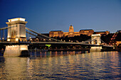 Hungary, Budapest, Chain Bridge, Danube River, Royal Palace