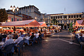 France, Provence, Côte d'Azur, Nice, Cours Saleya, night market, restaurants