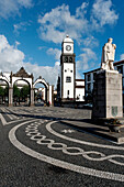 Azores, S. Miguel island, Ponta Delgada city, the three arches, symbolic old gates of the city