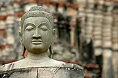 Thailand, Ayutthaya, Wat Chai Watthanaram, Buddha statue