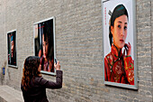 'China, Shanxi, Qiao's Compound (where film ''Raise the Red Lantern'' was shot), pictures of actors'