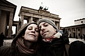 Smiling Couple, Self Portrait, Brandenburg Gate, Berlin, Germany