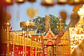 Wat Doi Suthep, golden gate and screen, buddhist temple on a mountain, Chiang Mai, Thailand, Asia