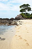 Footprints in the sand at a beach on Koh Jum, Koh Jum, Andaman Sea, Thailand