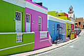 Bunte Häuser im Bo-Kaap Quartier, Kapstadt, Südafrika, Afrika