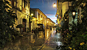 Rainy night in Vigan, a spanish colonial city in Ilocos, Vigan, Luzon Island, Philippines, Asia