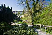Spa gardens in the sunlight, Baden, Lower Austria, Austria, Europe
