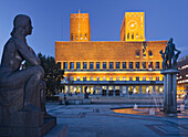 Oslo city hall in the evening, Oslo, Norway