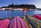 Boats at the waters edge, Svinör,  Vest-Agder, Norway