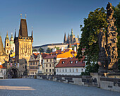 City gate on Charles bridge, Prague, Czech Republic