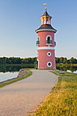 Der Leuchtturm in Moritzburg ist Sachsens einziger Binnenleuchtturm, Moritzburg, Dresden, Sachsen, Deutschland