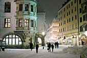 Snow on Platzl, Old part of Munich, Bavaria, Germany