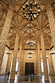 Interior view of silk exchange Lonja de la Seda, Valencia, Spain, Europe