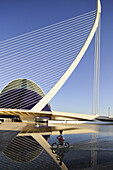 Agora, Puente de l'Assut de l'Or, Brücke vor der Wissenschaftsstadt, Valencia, Spanien, Europa