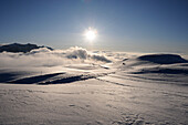 Winterlandschaft bei Sonnenuntergang, Seiser Alm, Puflatsch, Alto Adige, Südtirol, Italien, Europa