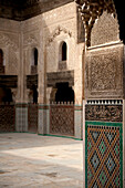 Detail of courtyard of Medersa Bou Inania, Fez, Morocco